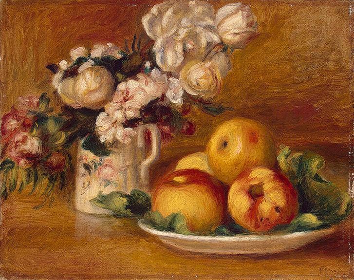 Apples and Flowers by Pierre-Auguste Renoir — Oil Painting Reproduction