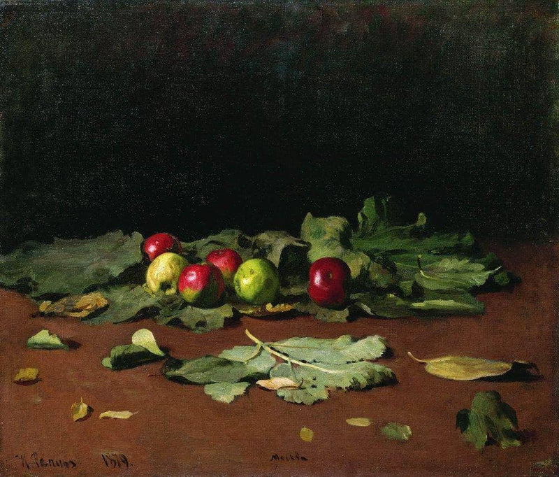 Apples and Leaves by Ilya Repin — Oil Painting Reproduction