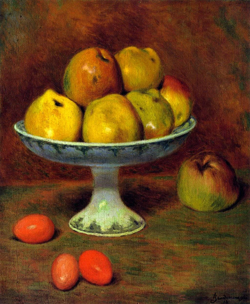 Apples and red eggs by Federico Zandomeneghi — Oil Painting Reproduction