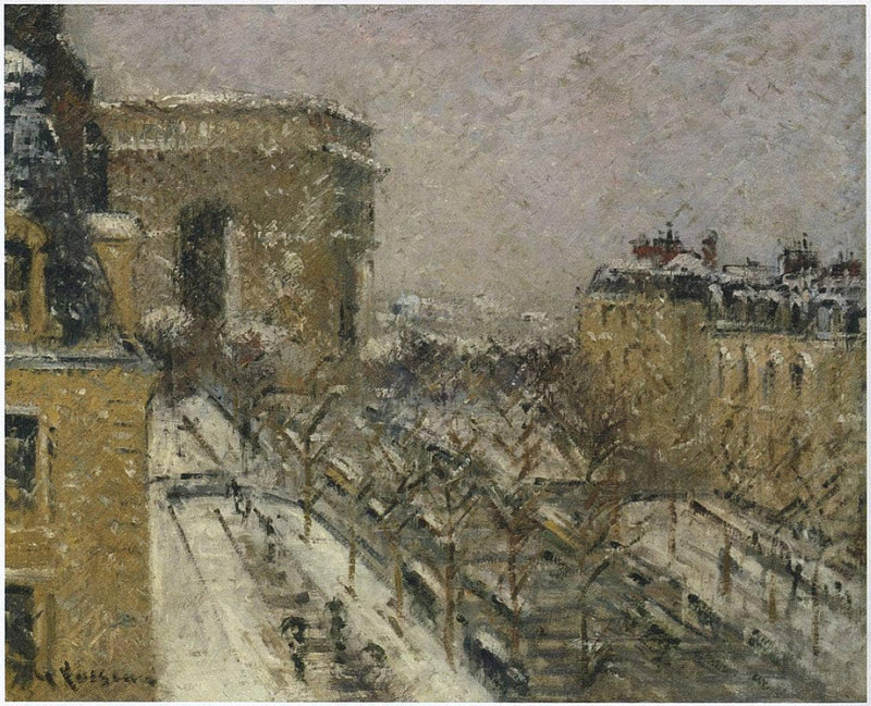 Arc de Triomphe in the Snow by Gustave Loiseau — Oil Painting Reproduction