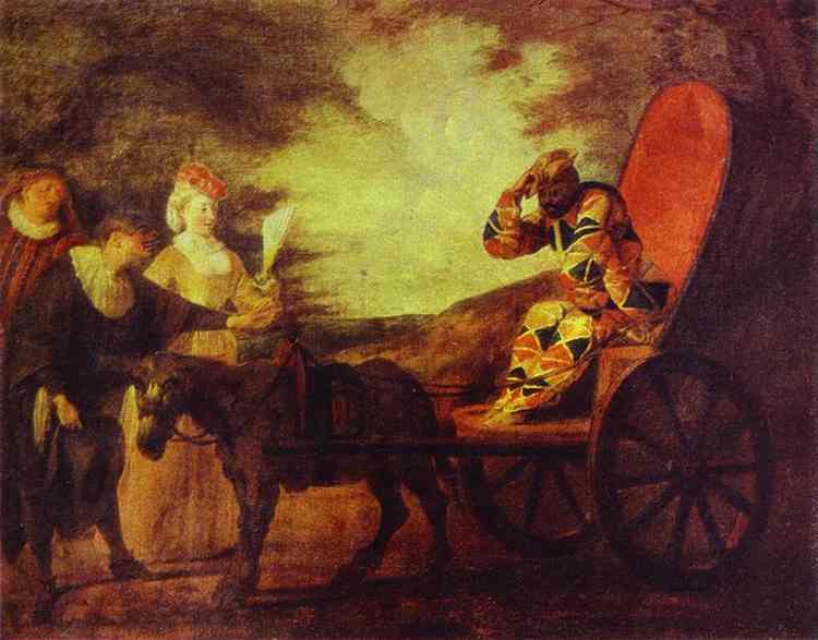 Arlecchino Emperor in the Moon by Antoine Watteau — Oil Painting Reproduction