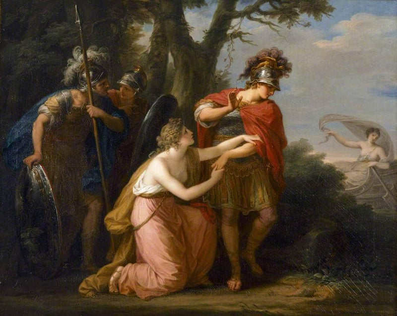 Armida in Vain Endeavours with Her Entreaties to Prevent Rinaldo's Departure by Angelica Kauffman — Oil Painting Reproduction