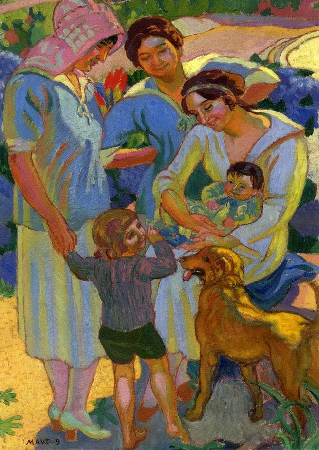 Around a Child with Dog by Maurice Denis — Oil Painting Reproduction
