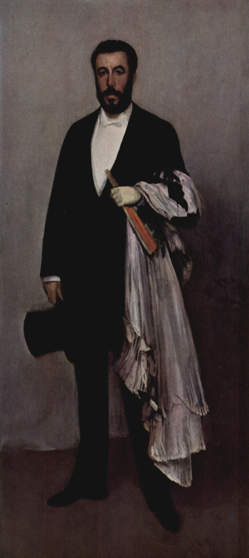 Arrangement in Light Pink and Black: Portrait of Théodore Duret by James McNeill Whistler, Oil Painting Reproduction