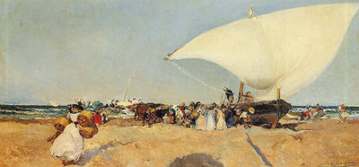 Arrival of the Boats in modern living room