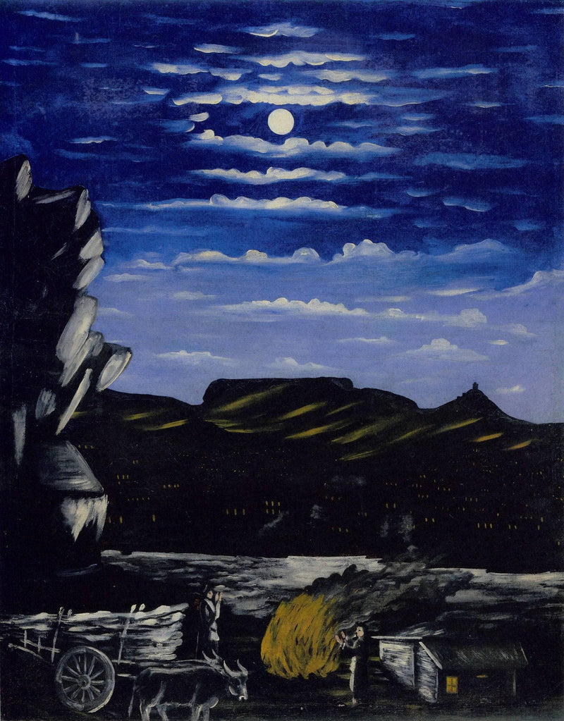 Arsenali Mountain at night by Niko Pirosmani — Oil Painting Reproduction