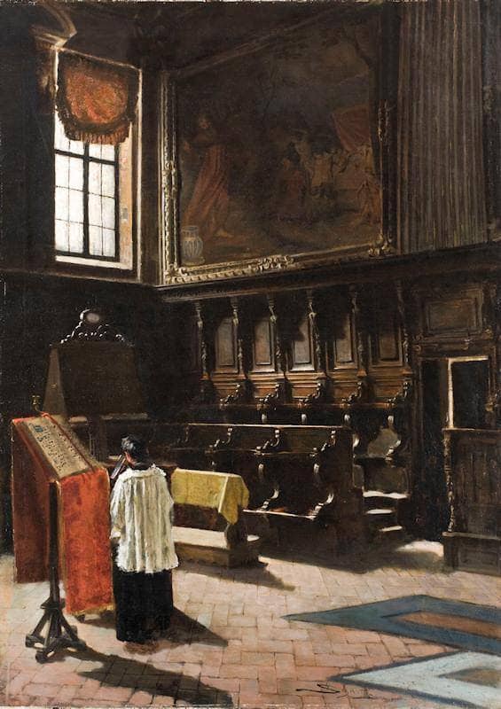 The Choir of the Church of Sant'antonio Abate in Milan by Giovanni Segantini — Oil Painting Reproduction