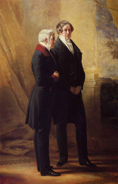 Arthur Wellesley, 1st Duke of Wellington with Sir Robert Peel in study