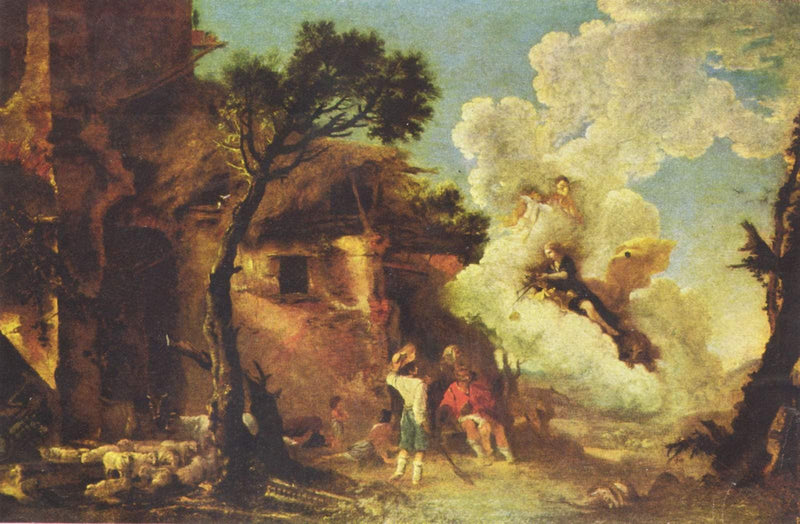 Astraias Abschied Von Den Hirten by Salvator Rosa — Oil Painting Reproduction