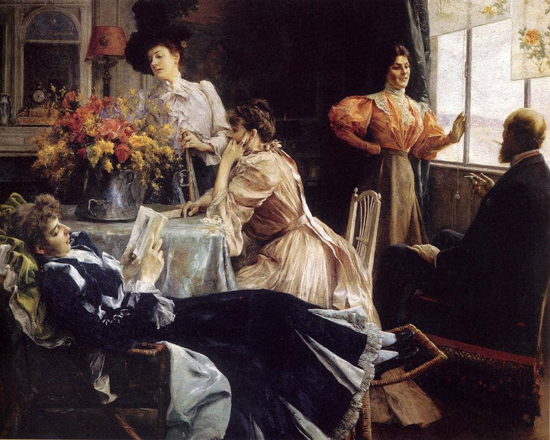 At Home by Julius LeBlanc Stewart — Oil Painting Reproduction