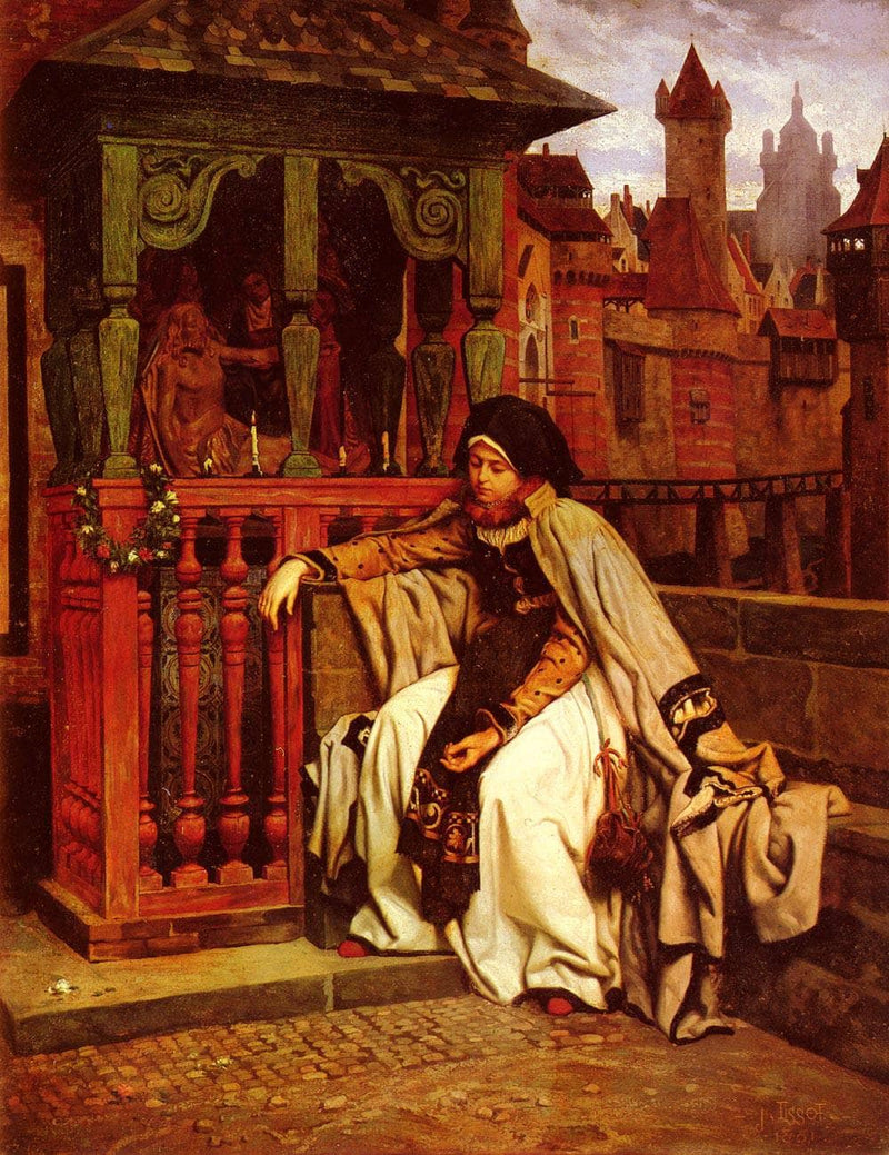At Marguerite Rempart by James Tissot — Oil Painting Reproduction
