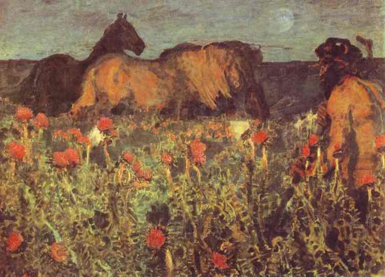 At Nightfall by Mikhail Vrubel — Oil Painting Reproduction