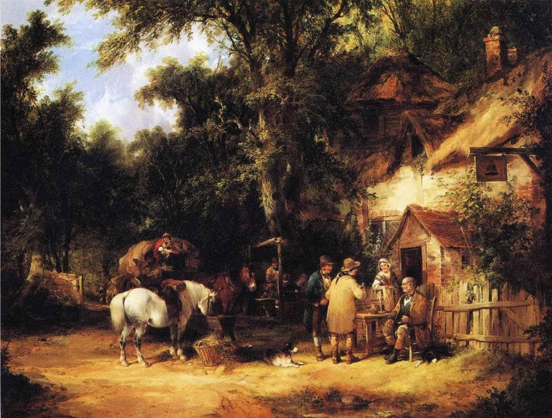 At the Bell Inn, Cadnam, New Forest by William Shayer — Oil Painting Reproduction