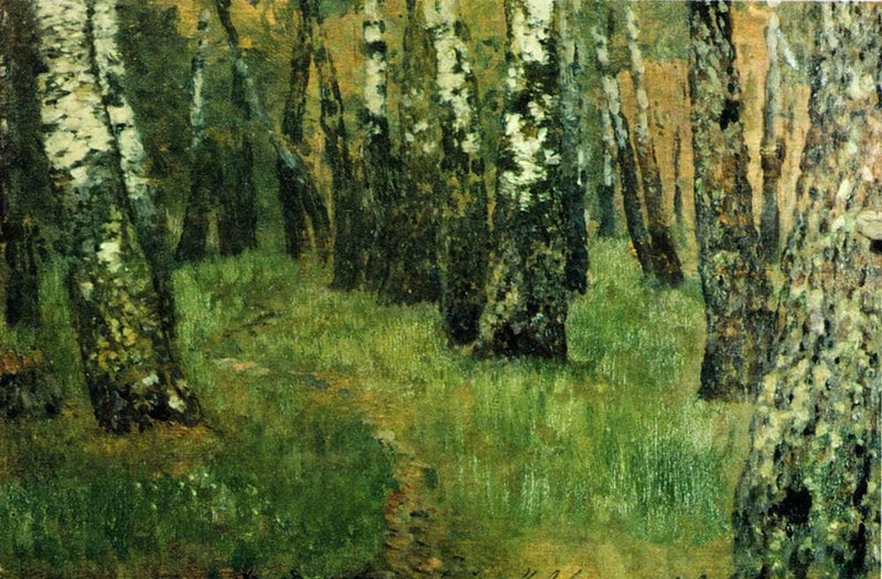 At the birch grove by Isaac Levitan — Oil Painting Reproduction
