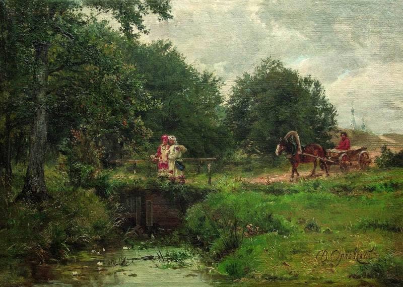 At the dam by Volodymyr Orlovsky — Oil Painting Reproduction