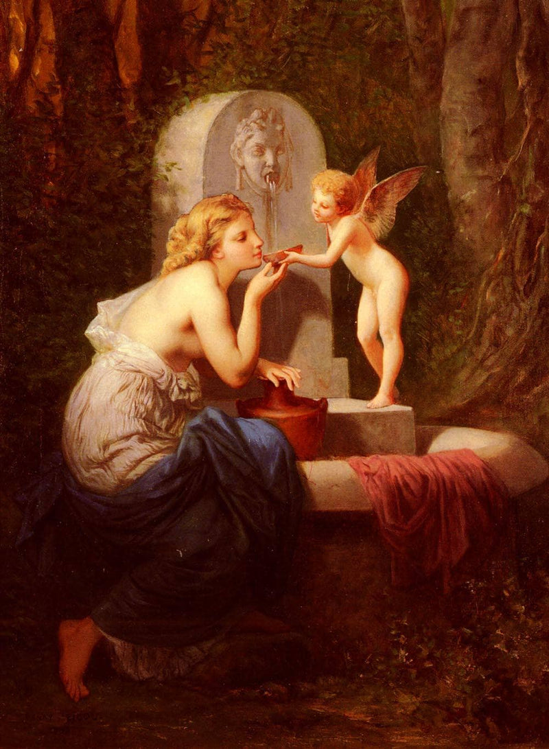 At the Fountain by Henri-Pierre Picou — Oil Painting Reproduction