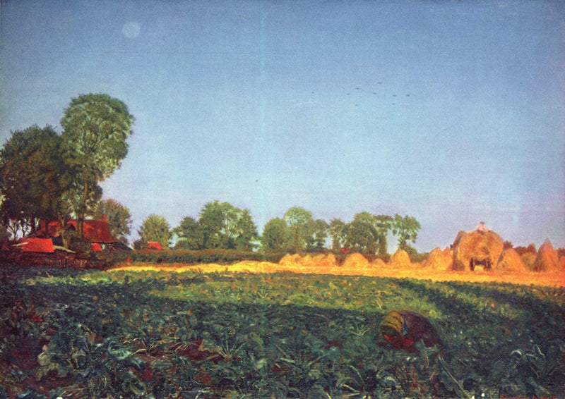 At the grain harvest by Ford Madox Brown — Oil Painting Reproduction
