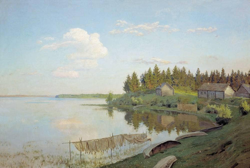 At the lake (Tver region) by Isaac Levitan — Oil Painting Reproduction