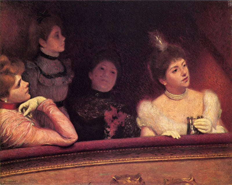 At the Theater by Federico Zandomeneghi — Oil Painting Reproduction