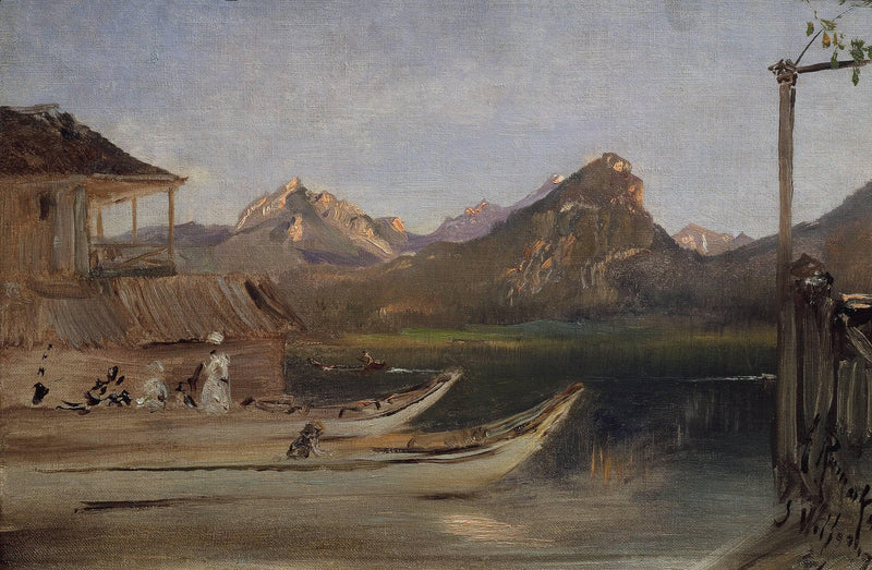 At the Wolfgangsee by Anton Romako — Oil Painting Reproduction