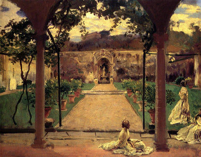 At Torre Galli. Ladies in a Garden in hallway