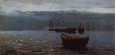 At Volga. Evening falls. in dining room