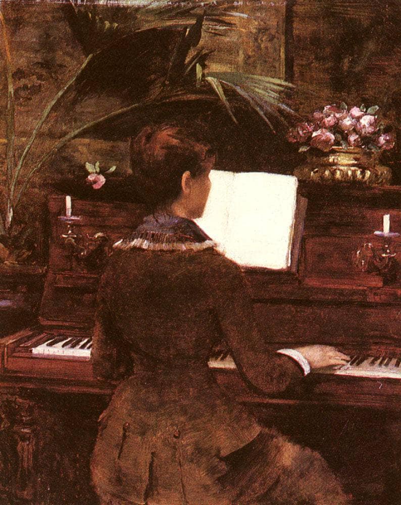 Au Piano by Louise Abbéma — Oil Painting Reproduction