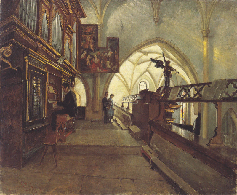Auf Dem Kirchenchor Der Lienzer Pfarrkirche St. Andrä by Albin Egger-Lienz — Oil Painting Reproduction
