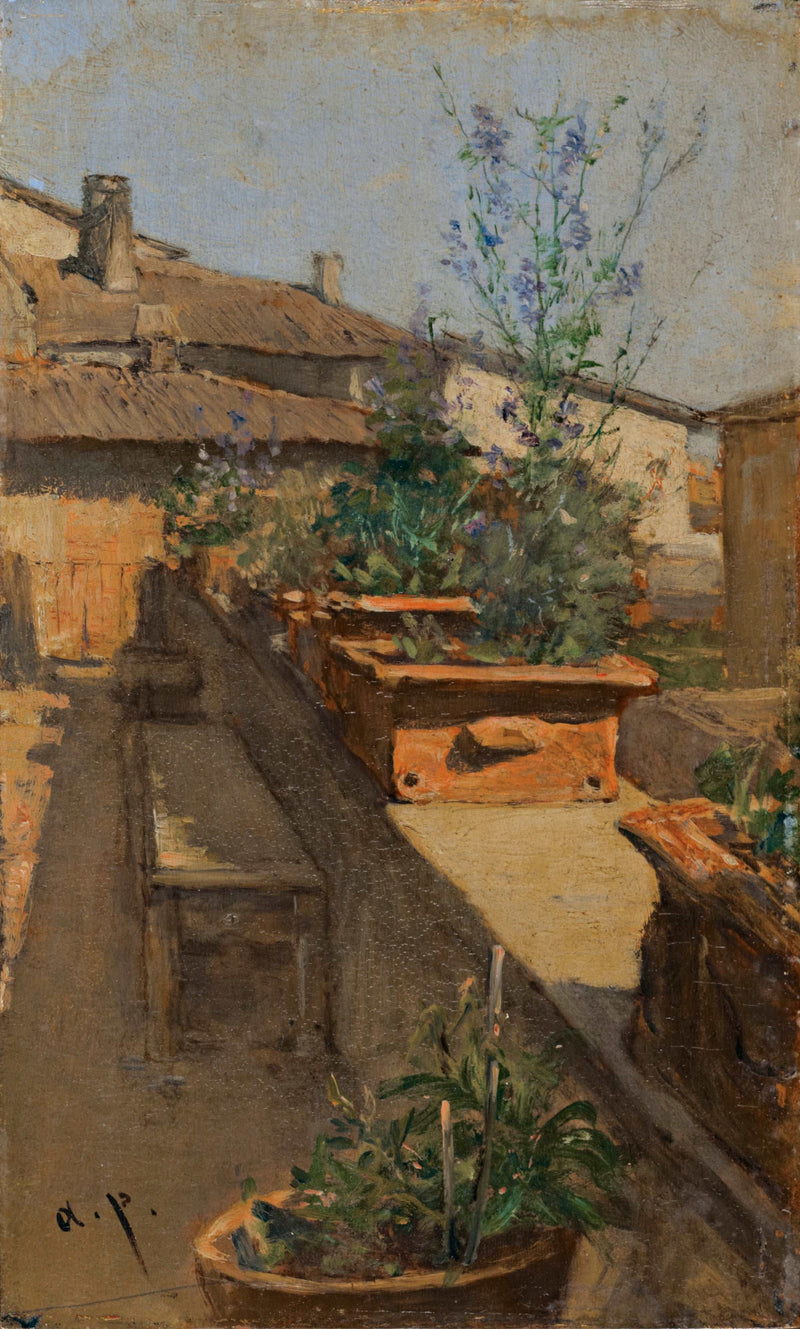 A Roof Garden by August von Pettenkofen — Oil Painting Reproduction