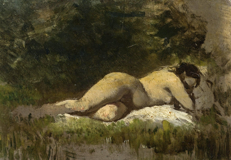 Reclining female nude by August von Pettenkofen — Oil Painting Reproduction