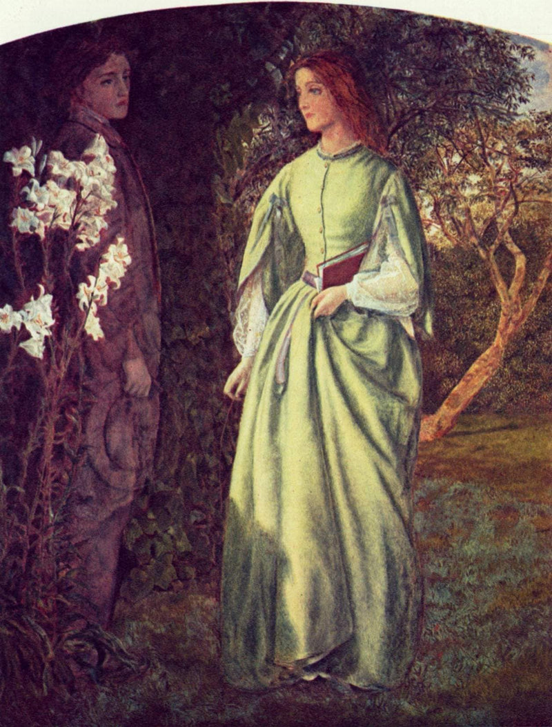 Aurora Leigh's Dismissal of Romney - (The Tryst) by Arthur Hughes — Oil Painting Reproduction
