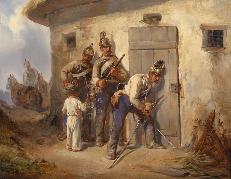 Austrian Dragoons by August von Pettenkofen — Oil Painting Reproduction
