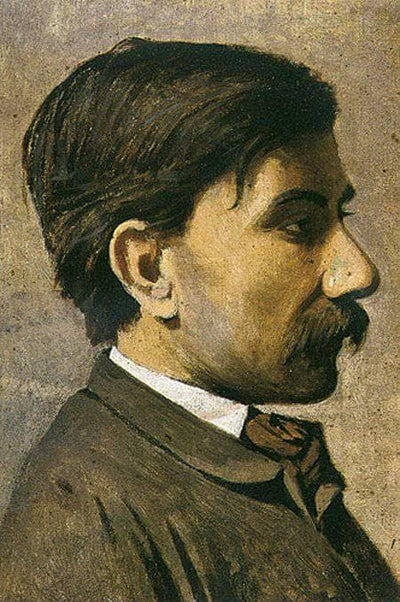 Self portrait in study