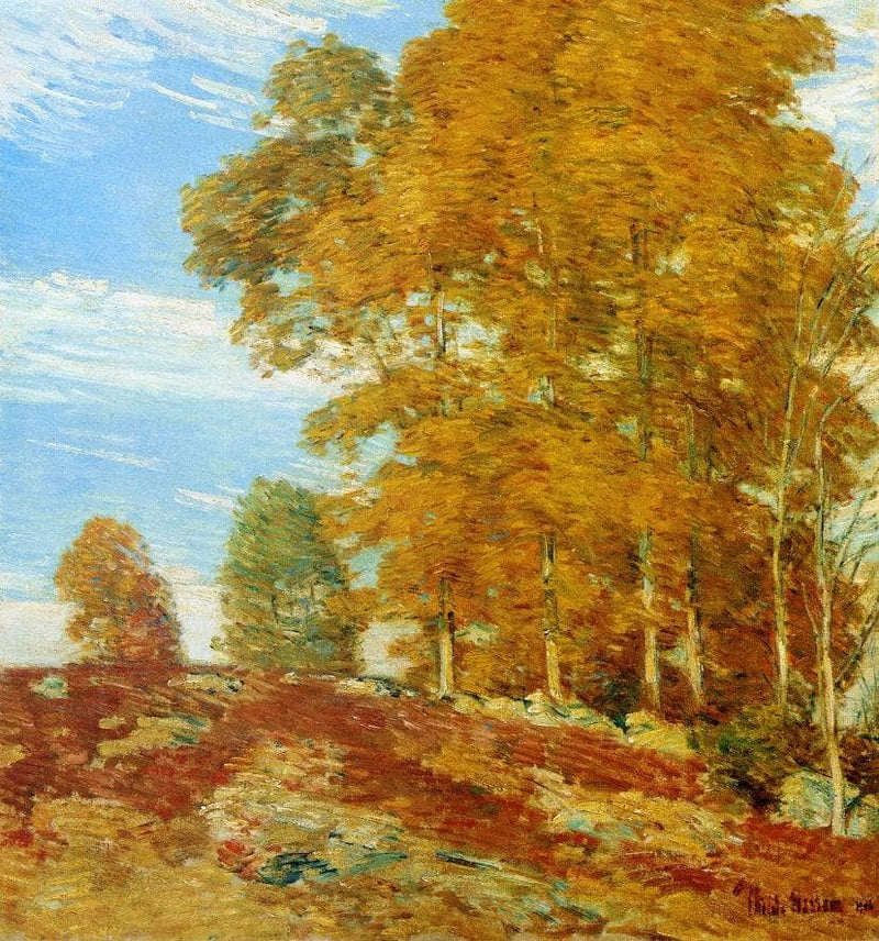 Autumn Hilltop, New England by Childe Hassam — Oil Painting Reproduction