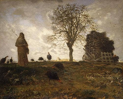 Autumn Landscape with a Flock of Turkeys in master bedroom