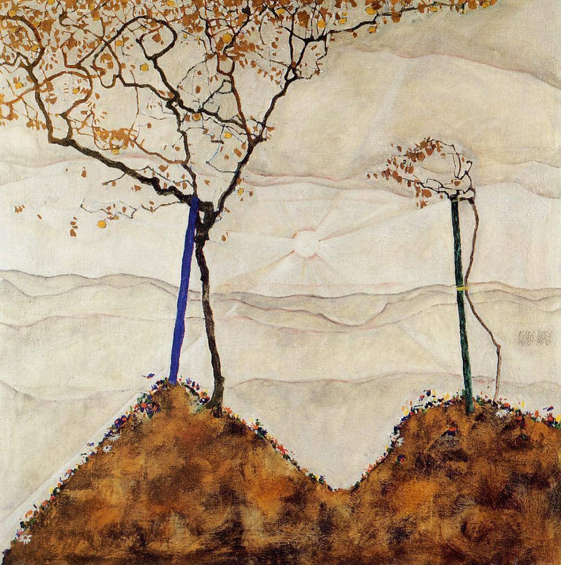 Autumn Sun I (Rising Sun) by Egon Schiele — Oil Painting Reproduction
