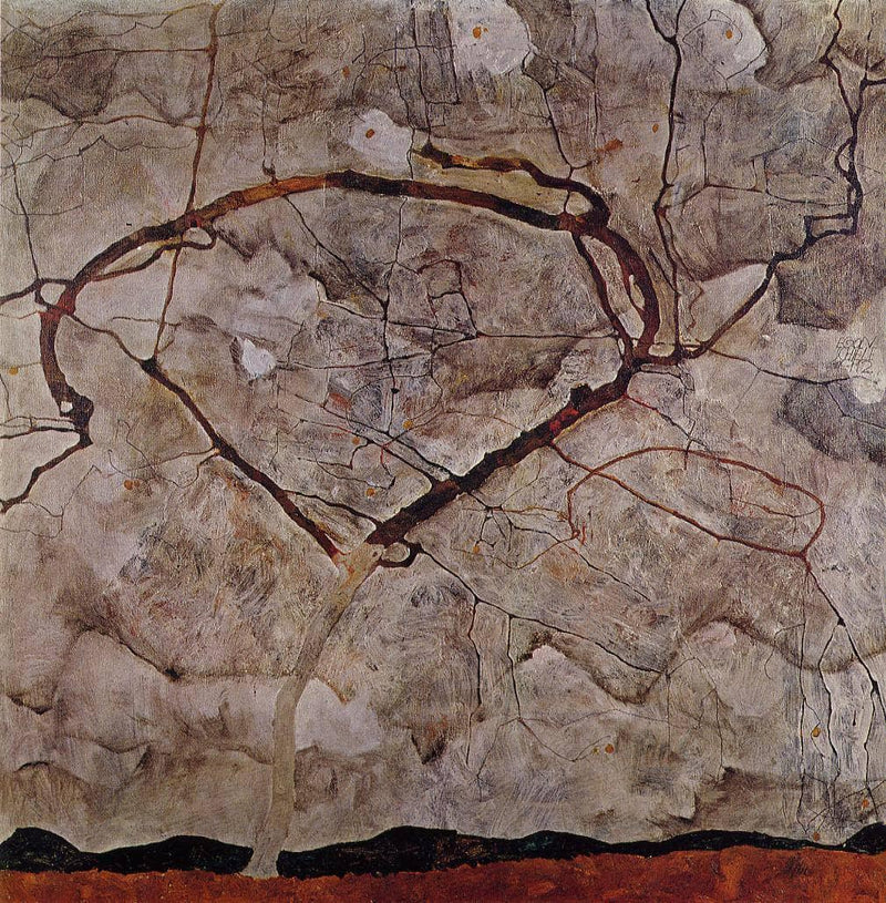 Autumn Tree in Movement by Egon Schiele — Oil Painting Reproduction
