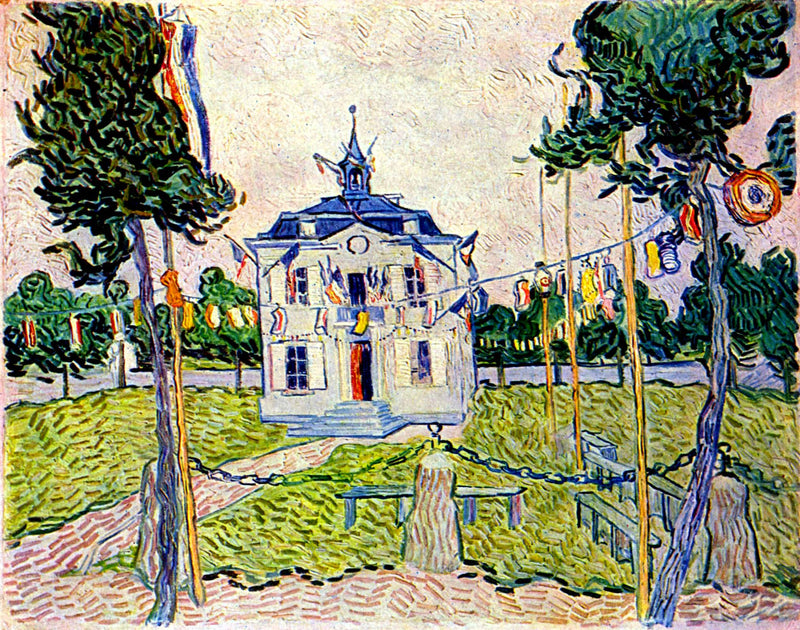 Auvers Town Hall in 14 July 1890 by Vincent van Gogh — Oil Painting Reproduction
