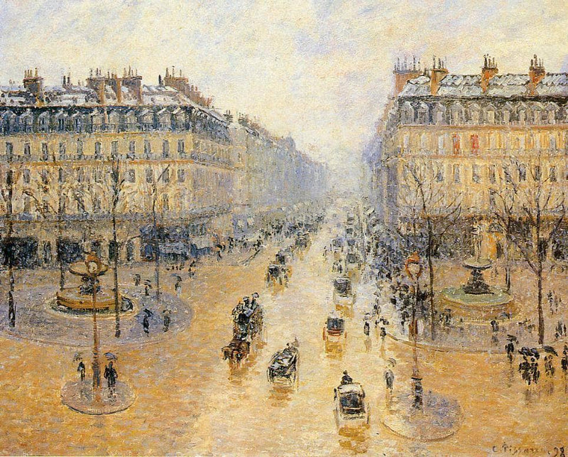 Avenue de l'Opera, Snow Effect by Camille Pissarro — Oil Painting Reproduction