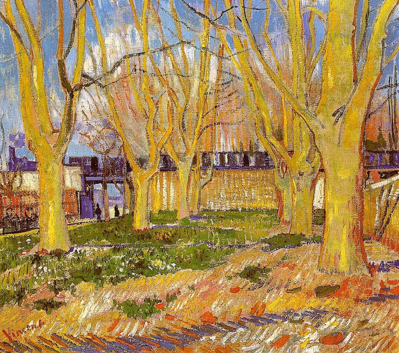 Avenue of Plane Trees near Arles Station by Vincent van Gogh — Oil Painting Reproduction