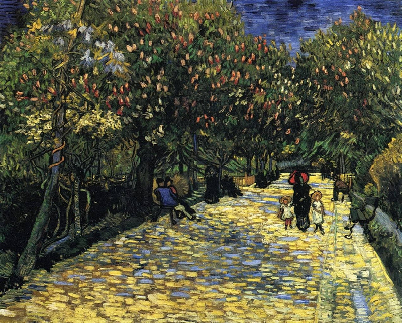 Avenue with Flowering Chestnut Trees at Arles by Vincent van Gogh — Oil Painting Reproduction