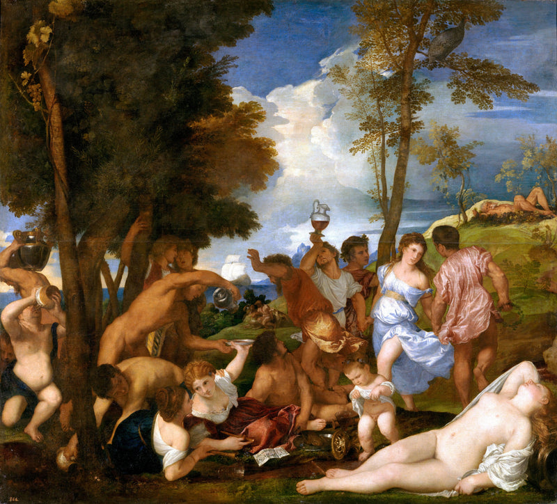 The Bacchanal of the Andrians by Titian — Oil Painting Reproduction