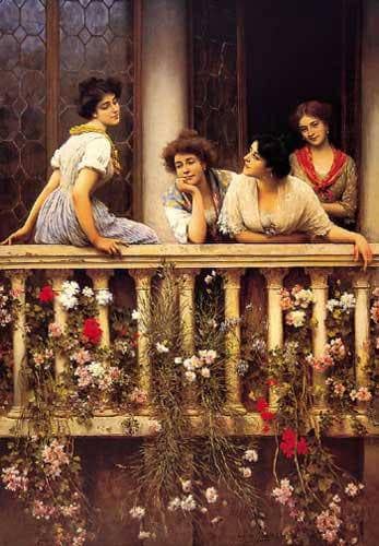 Balcony by Eugene de Blaas — Oil Painting Reproduction