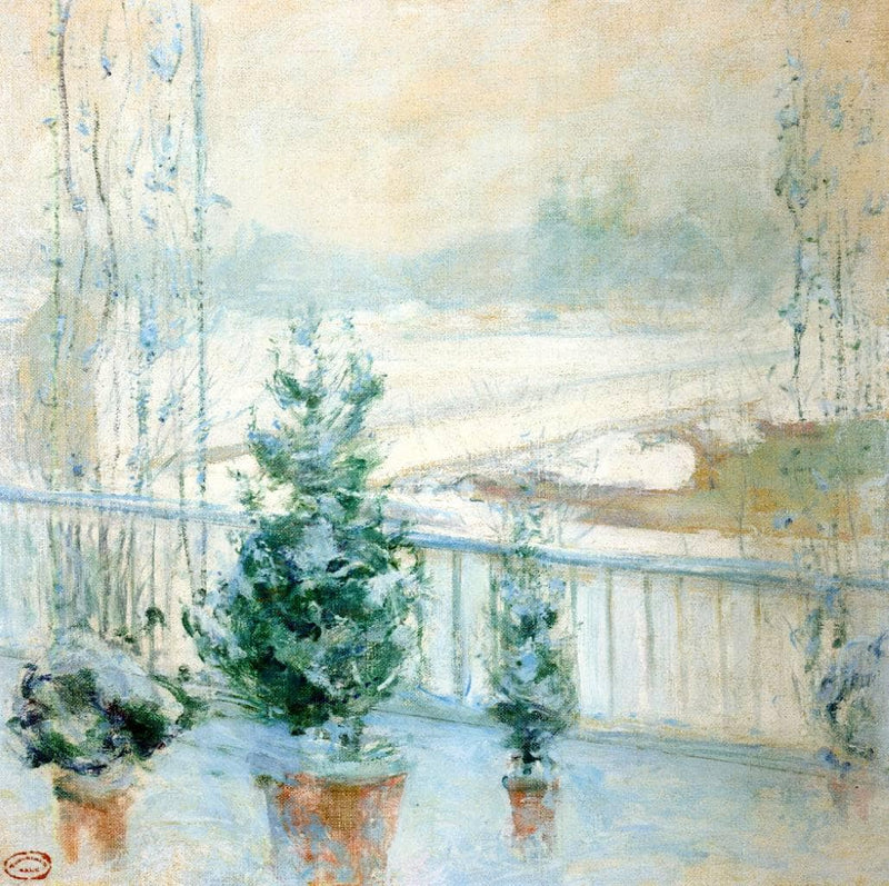 Balcony in Winter by John Henry Twachtman — Oil Painting Reproduction