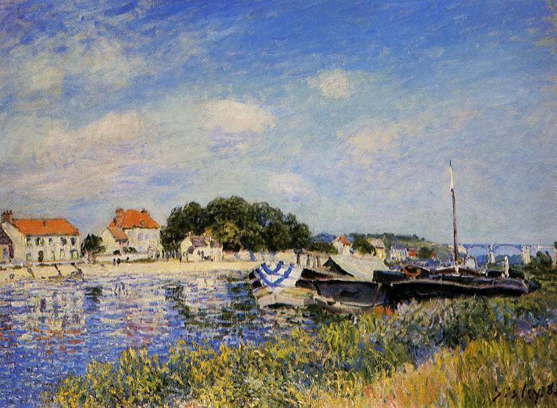 Banks of the Loing at Saint Mammes by Alfred Sisley — Oil Painting Reproduction