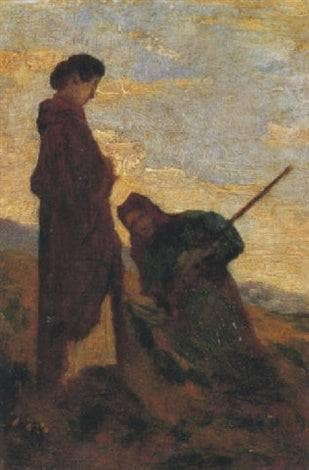 Women in the fields by Cristiano Banti — Oil Painting Reproduction