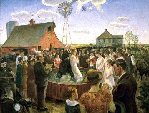 Baptism in Kansas by John Steuart Curry — Oil Painting Reproduction