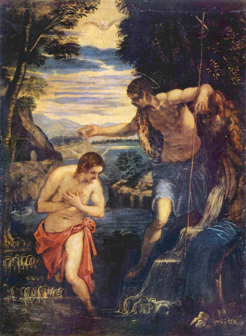 Baptism of Christ by Tintoretto — Oil Painting Reproduction
