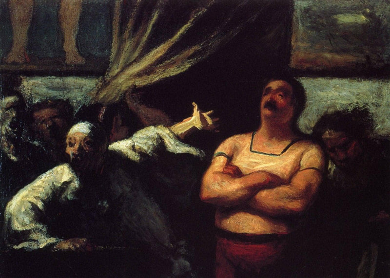 Barker at a fair booth by Honore Daumier — Oil Painting Reproduction