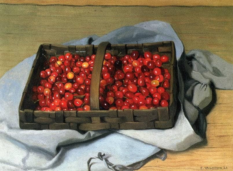 Basket of Cherries by Felix Vallotton — Oil Painting Reproduction